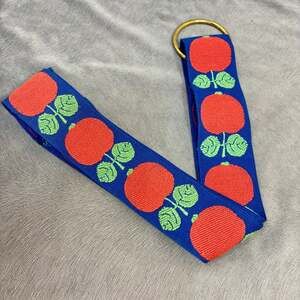 Vintage Swedish Traditional Fabric Tray Holder Double Ribbon Brickband Apple